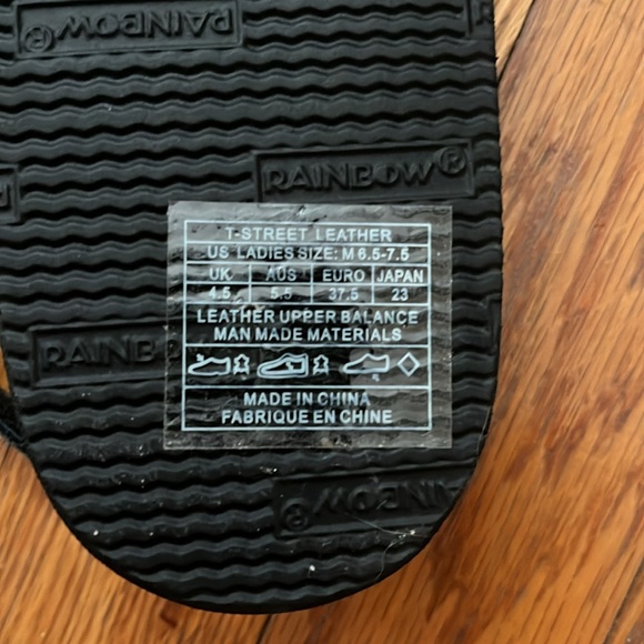 NWOT Rainbow Sandals T Street Center Braid Ankle Strap • Black •6.5- 7.5 - Picture 4 of 6